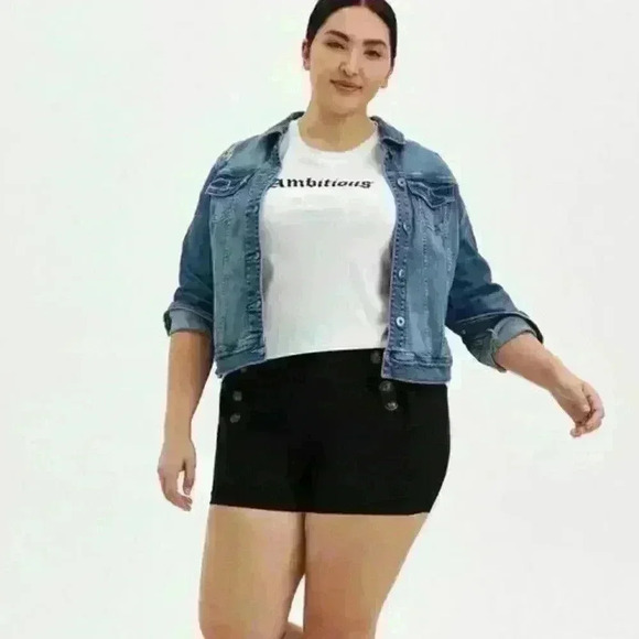 Black Button High Rise Short Torrid NWT Size 24.​​ - Picture 4 of 7